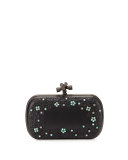 Knot-Clasp Jeweled Clutch Bag