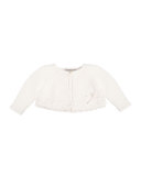 Cotton Lace-Trim Bolero, White, size 6M-3