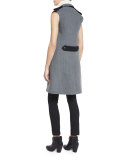 Ashton Tailored Wool-Blend Vest, Heather Gray