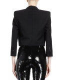 Structured-Shoulder Spencer Jacket, Black