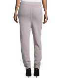 Tender Front-Pocket Sweatpants, Melange Pink