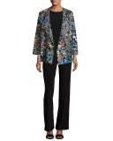 Easy-Fitting Fantasia Topper Jacket, Black/Multi
