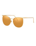 Semi-Rimless Square Sunglasses, Yellow Gold