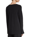 Britona Lustrate Deep V-Neck Sweater, Black