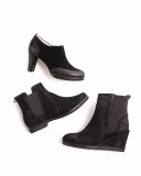 Jervin Flat Nubuck Ankle Boot, Black