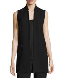 Arlena Long Textured Stretch-Knit Vest