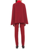 Reversible Bicolor Cashmere Cape, Pomegranate/Miracle Berry