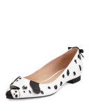 elena dalmatian ballerina flat, white/black