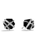 Cable Wrap Earrings with Black Onyx and Diamonds