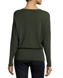 Long-Sleeve Merino Rib-Hem Sweater