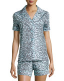 Wild Thing Shorty Pajama Set, Gray/Aqua