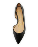 Reema d'Orsay Pointed-Toe Flat, Black