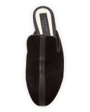 Savoy Suede Loafer Slide, Black