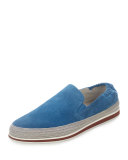 Suede Slip-On Espadrille, Blue