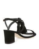 Tasselmania Suede City Sandal, Black