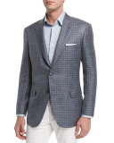 Check Two-Button Sport Coat, Taupe