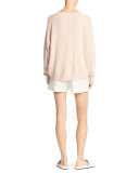 Cashmere-Linen Crewneck Pullover