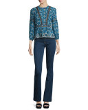 High-Waist Flared Denim Pants