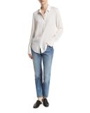 Slim-Fit Stretch-Silk Blouse