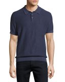 Birdseye Knit Polo Shirt, Blue