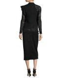 Sequin Wrap-Front Midi Skirt