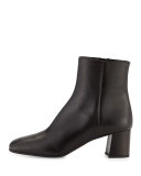 Leather Square-Toe 55mm Ankle Boot, Black (Nero)