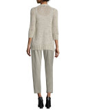 Rustic Twisted 3/4-Sleeve Cardigan 