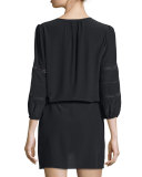 Alidz Silk Dress with Embroidered-Trim