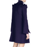 Long-Sleeve Ruffle-Trim Dress, Amethyst