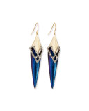 Crystal-Encrusted Lattice Lace Wire Earrings