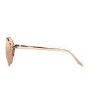Mirrored Oval Sunglasses, Rose Gold
