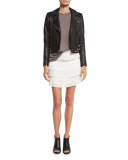 Sevy Tiered Plissé Skirt, White