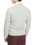 Athletic Crewneck Sweater, Light Gray