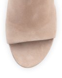 Ellen Suede Tie-Front Sandal, Ash