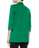 3/4-Sleeve Wing-Collar Jacket, Green