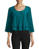 Penelope Tiered Crepe Top