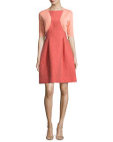 Betsy Sleeveless A-Line Dress, Coral