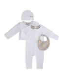 Zaria 4-Piece Coverall Set, White, Size 1-24 Months