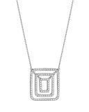 Piece 18k White Gold Diamond Pendant Necklace