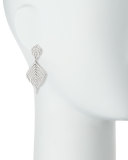 18K White Gold & Diamond Concentric Feather Drop Earring