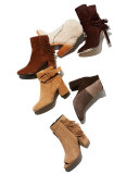 Dalia Suede Ankle-Tie Bootie, Camel