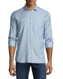 John Solid Long-Sleeve Sport Shirt, Light Blue