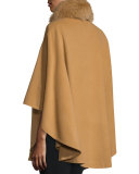 Cashmere Fur-Trim Cape