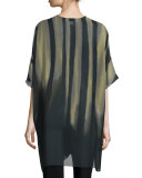 Exotic Elements Open-Front Cardigan, Moss/Black, Plus Size 