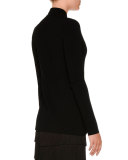 Compact Rib-Knit Zip-Front Jacket, Black