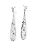 925 Glamazon Hammered Pear Drop Earrings w/Diamonds