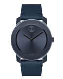 42mm Bold Watch with Leather Strap, Navy