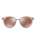 Spelman Square Floating-Lens Sunglasses, Pink/Brown