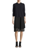 Sleeveless Silk Dress W/ Chiffon Trim 