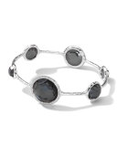Sterling Silver Stella Bangle, Hematite Doublet & Diamonds